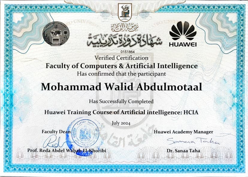 Huawei Training Course of Artificial intelligence: HCIA